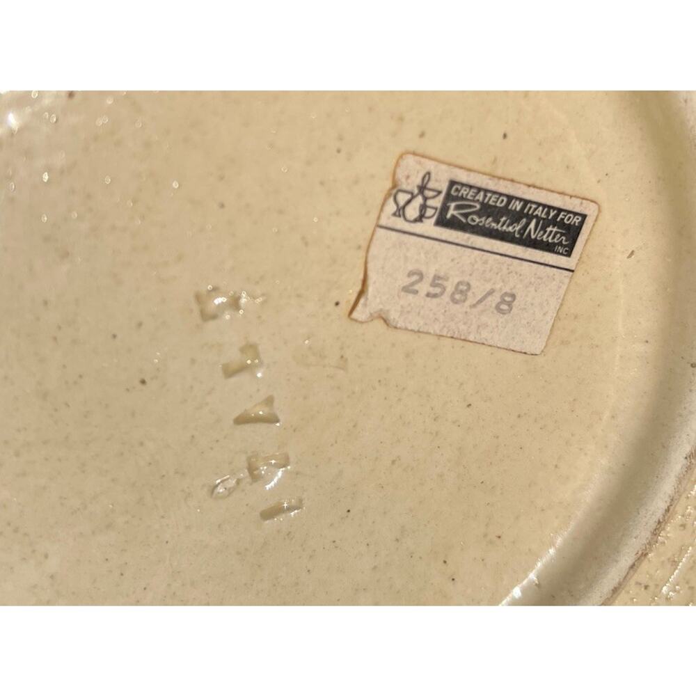 Rosenthal Netter Vintage Ashtray MCM Decor Made In Italy Floral Green Yellow - Picture 6 of 7